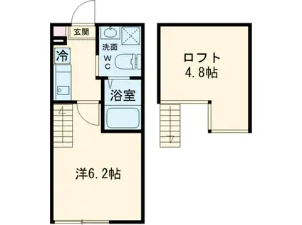 細田三丁目アパート(ワンルーム/2階)の間取り写真