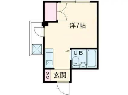 サンライズ(ワンルーム/2階)の間取り写真