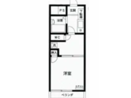 ハイツウィステリア(1SK/1階)の間取り写真