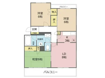 オルヒデアⅡ(3LDK/3階)の間取り写真