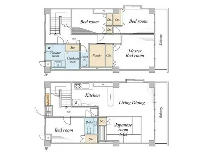 コスモスパレス(5LDK/1階)の間取り写真