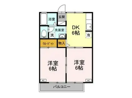 ヴァンベール外堀(2DK/2階)の間取り写真