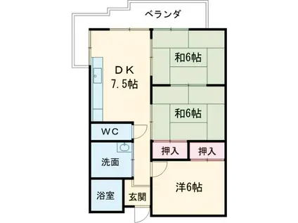 オリーブ沼町(3DK/4階)の間取り写真