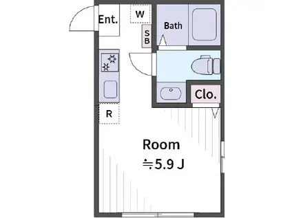 KA ノース HARBORⅡ(ワンルーム/2階)の間取り写真