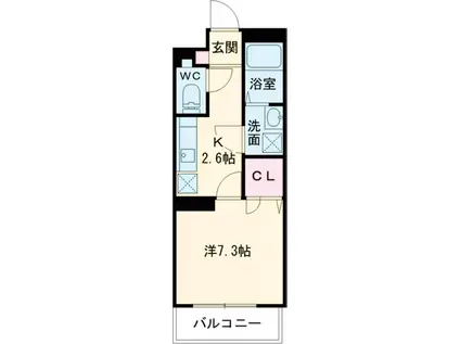 モナクマーシュ(1K/3階)の間取り写真