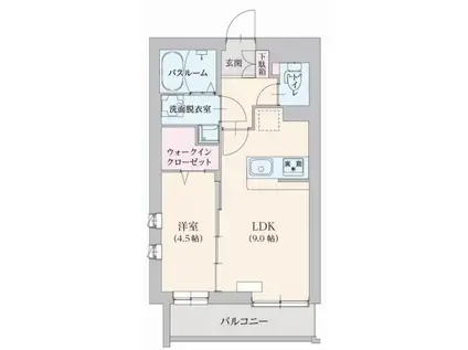 ロフティー(1LDK/1階)の間取り写真