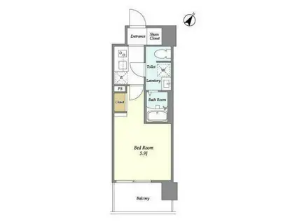 LA DOUCEUR川崎Ⅰ(1K/8階)の間取り写真