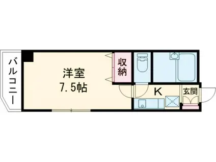 シャトールースハヤシ(1K/4階)の間取り写真