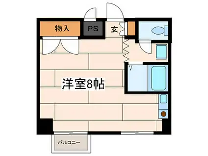 カメリアハイム(ワンルーム/2階)の間取り写真