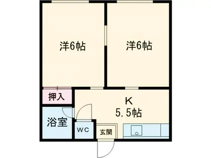 ひかりマンション(2DK/2階)の間取り写真