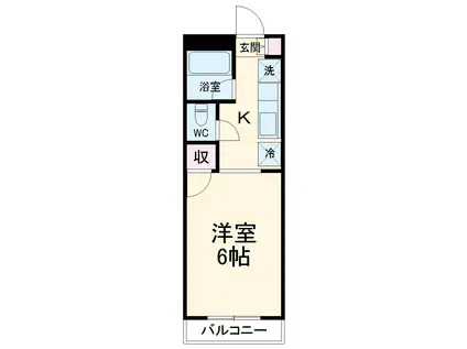 総武・中央緩行線 幕張駅 徒歩10分 3階建 築31年(1K/3階)の間取り写真