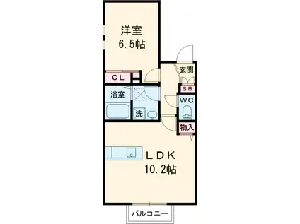 BLANCHIR.COMME(1LDK/1階)の間取り写真