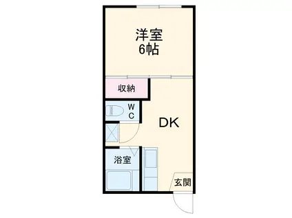 湯川ハイムB(1DK/2階)の間取り写真