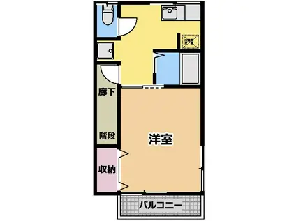 北区赤羽台3丁目アパート(1K/2階)の間取り写真