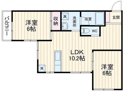キャッスルコーストⅢ(2LDK/1階)の間取り写真