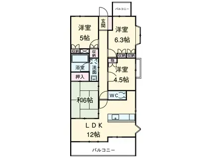 レジディア泉(3SLDK/9階)の間取り写真