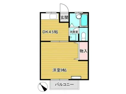 川村荘(1DK/2階)の間取り写真