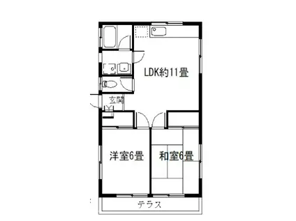 第二サンヒル(2LDK/1階)の間取り写真