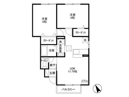 ST. FIELD  B(2LDK/1階)の間取り写真