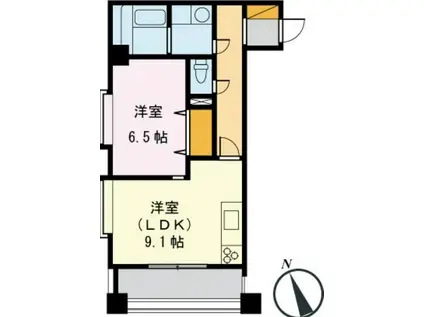 ピアライフ・α(1LDK/2階)の間取り写真