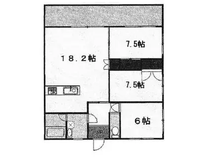イーストワン リバーサイド(3LDK/1階)の間取り写真