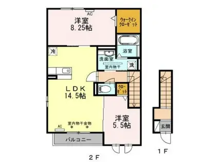 グラン・シャリオ(2LDK/2階)の間取り写真