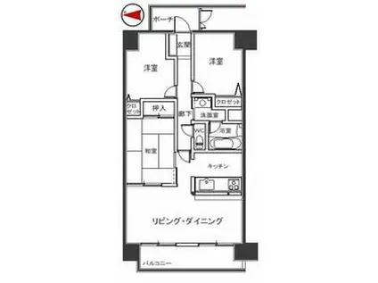 ベルドゥムール熊谷(3LDK/3階)の間取り写真