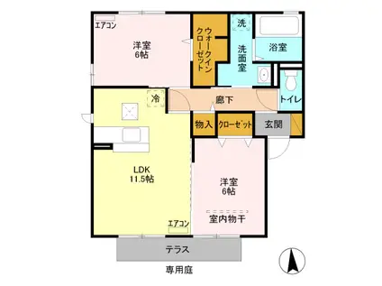 エスペランサC(2LDK/1階)の間取り写真