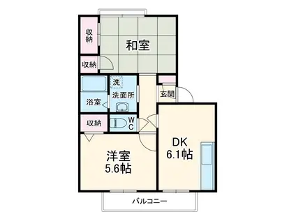 ディアスTK(2DK/2階)の間取り写真