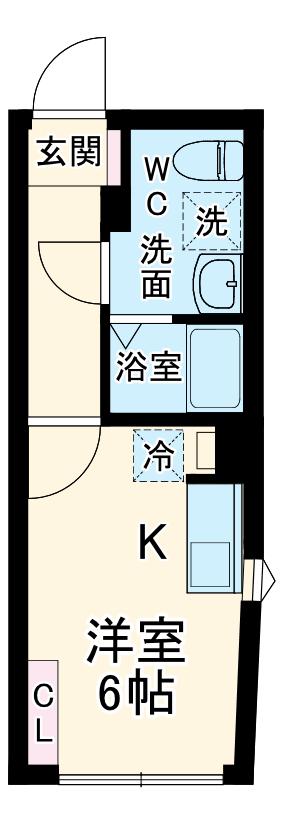 レピュア磯子駅前レジデンス(ワンルーム/4階)の間取り写真