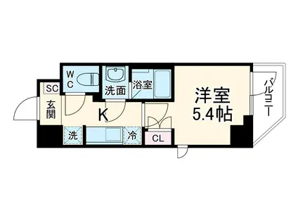 BPRレジデンス行徳(1K/1階)の間取り写真