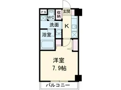 クレストコート八王子(1K/7階)の間取り写真