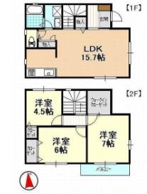 東海道本線 舞阪駅 徒歩34分 2階建 築19年(3LDK)の間取り写真