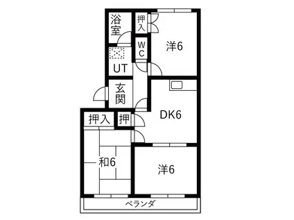 キャスリオン青山(3DK/1階)の間取り写真