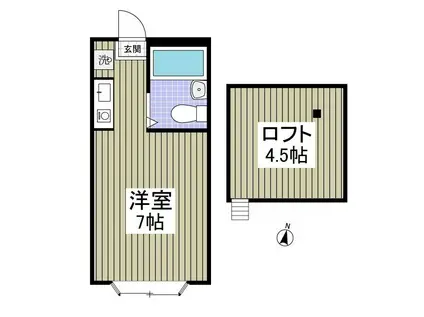 メゾンK&S(ワンルーム/2階)の間取り写真