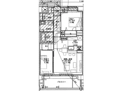 プレスティア藤が丘(2LDK/5階)の間取り写真