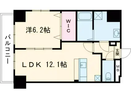 グレンパ-クⅡ番館(1LDK/8階)の間取り写真