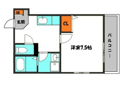 ピュアメゾン(1K/1階)の間取り写真