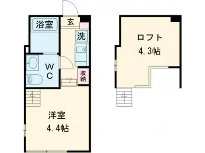 STAGE上石神井(1K/2階)の間取り写真