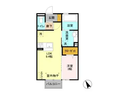 サンテ・キャトル(1LDK/2階)の間取り写真