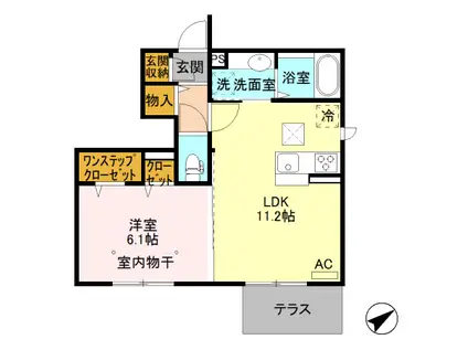 カスタリアⅢ(1LDK/1階)の間取り写真