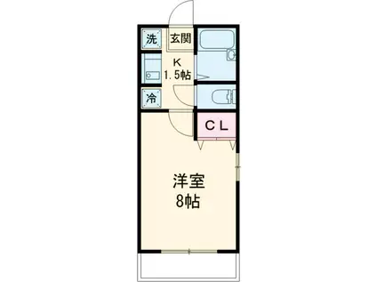 ジュネス中村(1K/3階)の間取り写真