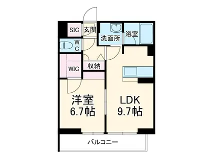 フェリシード湘南台(1LDK/1階)の間取り写真