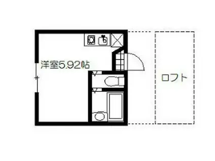 フロントフィールド中幸町(ワンルーム/1階)の間取り写真