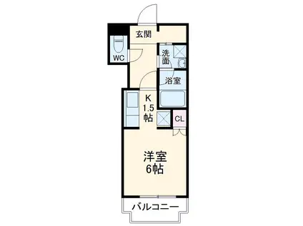 PLUSH GARDEN SPACE(ワンルーム/2階)の間取り写真