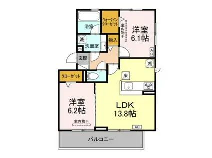 スターブル幸加Ⅱ(2LDK/2階)の間取り写真