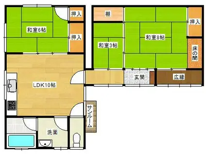 東海道本線 焼津駅 徒歩14分 2階建 築32年(2LDK)の間取り写真