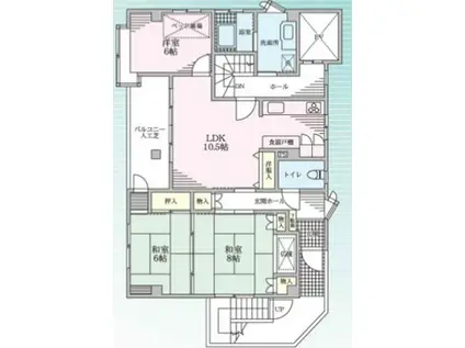 リバーストーン(3LDK/4階)の間取り写真