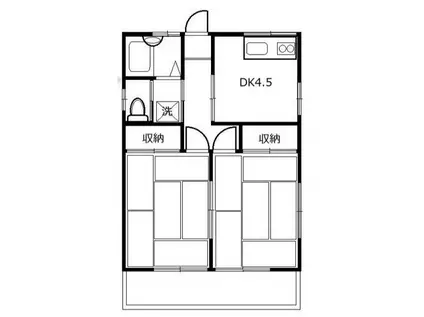 ユナイテッドハウス北本(2DK/2階)の間取り写真