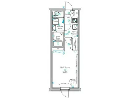 MIND上池台(1K/4階)の間取り写真
